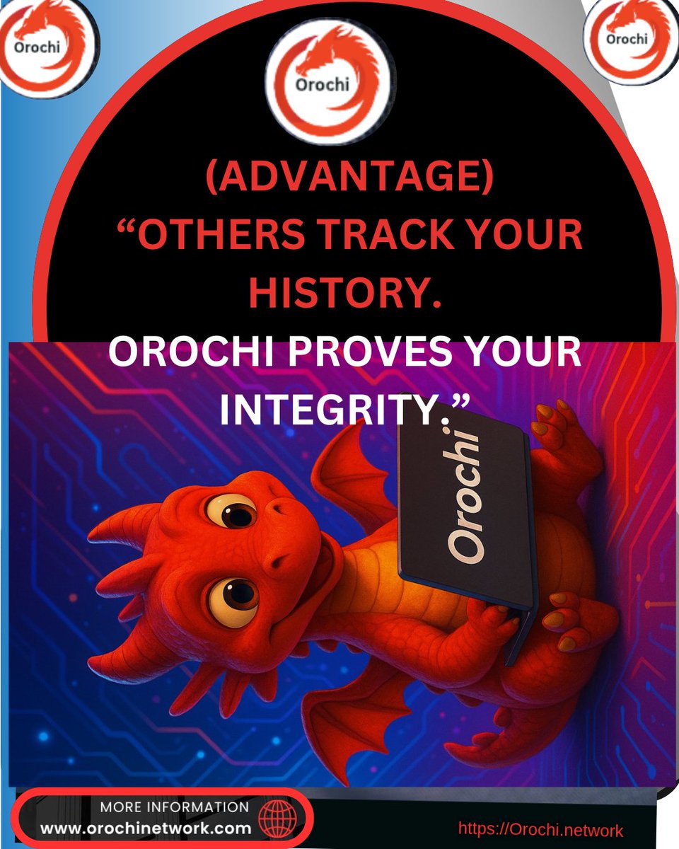 princewill_okon's tweet image. Key Advantage:

Other networks track your history.
Orochi lets you prove your reliability without ever revealing who you are.

It’s not just anonymity.
It’s math-backed trust.
#ZKReputation #CryptoPrivacy