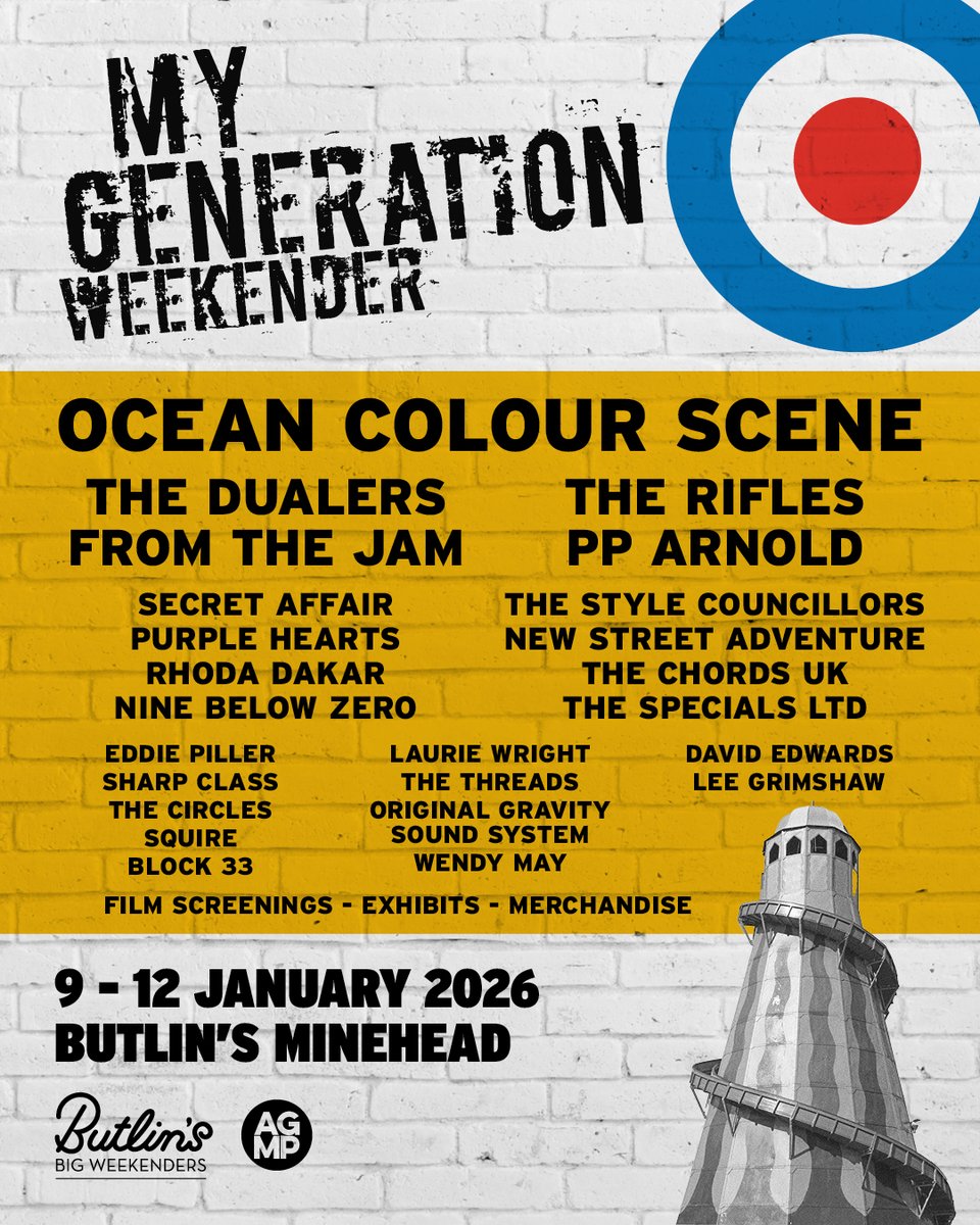 2026 festival Announcement: My Generation Weekender's line-up has just been announced, with headliners <a href="/OCSmusic/">Ocean Colour Scene</a>. And a supporting line-up including <a href="/TheDualers/">The Dualers</a>  <a href="/theriflesband/">The Rifles</a>  <a href="/fromthejam/">fromthejam</a>  <a href="/PPArnold1/">PP Arnold</a> <a href="/Ninebelowzero/">Kent Harris</a> and more.
#Mod #Punk <a href="/FromtheJam1/">From the Jam (Foxton & Hastings)</a> #Punk #PunkRock #Indie #Rock