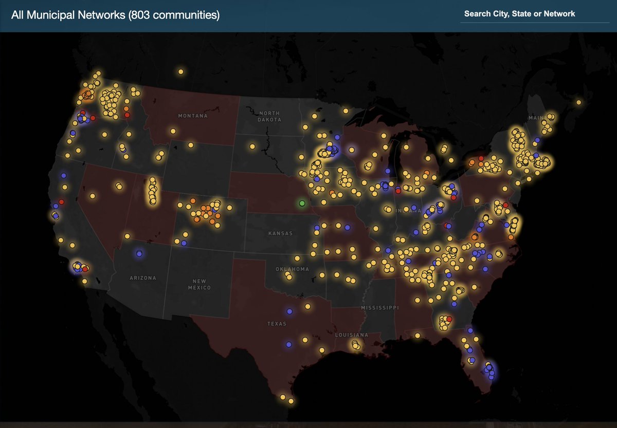 AAPB (American Association for Public Broadband) (@aapbroadband) on Twitter photo We’ve officially surpassed 800 communities served by municipal broadband. 😎
Get the full breakdown from <a href="/ilsr/">Institute for Local Self-Reliance</a>’s <a href="/MuniNetworks/">Community Networks</a> map: communitynetworks.org/content/commun… We’ve officially surpassed 800 communities served by municipal broadband. 😎
Get the full breakdown from <a href="/ilsr/">Institute for Local Self-Reliance</a>’s <a href="/MuniNetworks/">Community Networks</a> map: communitynetworks.org/content/commun…