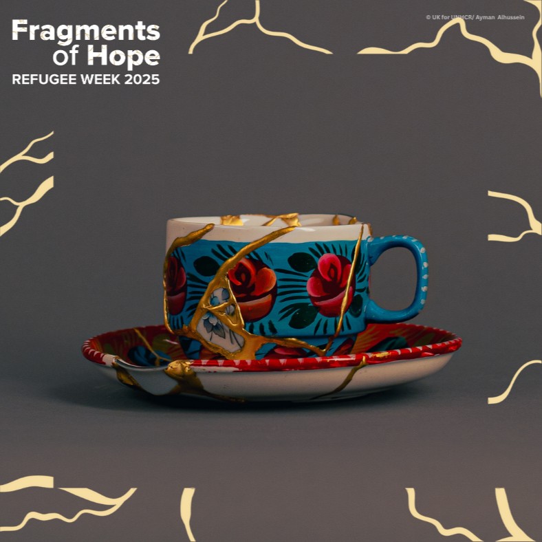 UK for UNHCR (@unrefugeesuk) on Twitter photo For <a href="/Diyabutt/">𝒮𝒶𝒹𝒾𝒶 𝒮𝒾𝓀𝒶𝓃𝒹𝒶𝓇</a>, tea is a ritual of calm - a reminder of home.
Her journey is one of six that inspired our Kintsugi tea set, handcrafted by artist Billie Bond.
Enter by 28 July to rehome this powerful piece of art👉 bit.ly/3ZxSb9u
#FragmentsOfHope For <a href="/Diyabutt/">𝒮𝒶𝒹𝒾𝒶 𝒮𝒾𝓀𝒶𝓃𝒹𝒶𝓇</a>, tea is a ritual of calm - a reminder of home.
Her journey is one of six that inspired our Kintsugi tea set, handcrafted by artist Billie Bond.
Enter by 28 July to rehome this powerful piece of art👉 bit.ly/3ZxSb9u
#FragmentsOfHope