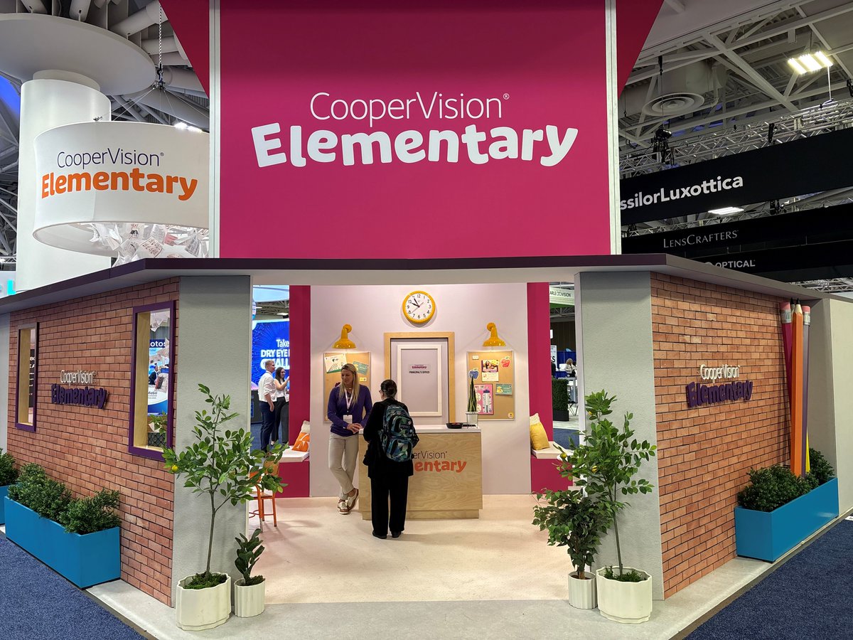 CooperVision's tweet image. Headed back to the Exhibit Hall at #OptometrysMeeting? Don’t forget to swing by CooperVision Elementary! 📚✏️ Our new Teachers' Lounge is the perfect spot to learn about MiSight® and MyDay® contact lenses. Stop in and grab a coffee and chocolate today! #ECPCommunity #CooperVision