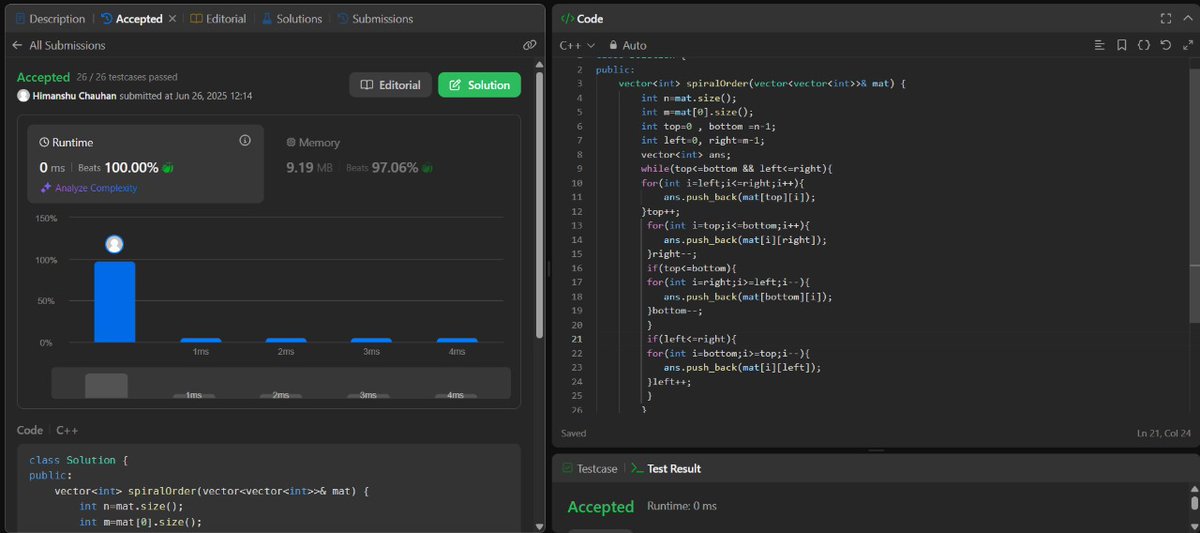 honneyrajput__'s tweet photo. Day 7 of My DSA Journey
1 week down โ
and the consistency is paying off!
Solved more problems on LeetCode and improving my problem-solving mindset ๐ง ๐ป
Excited to see where this journey takes me!
#Day7 #DSA #100DaysOfCode #LeetCode #CodingJourney #OneWeekStrong #potd https://t.co/UIdoBQvFqb