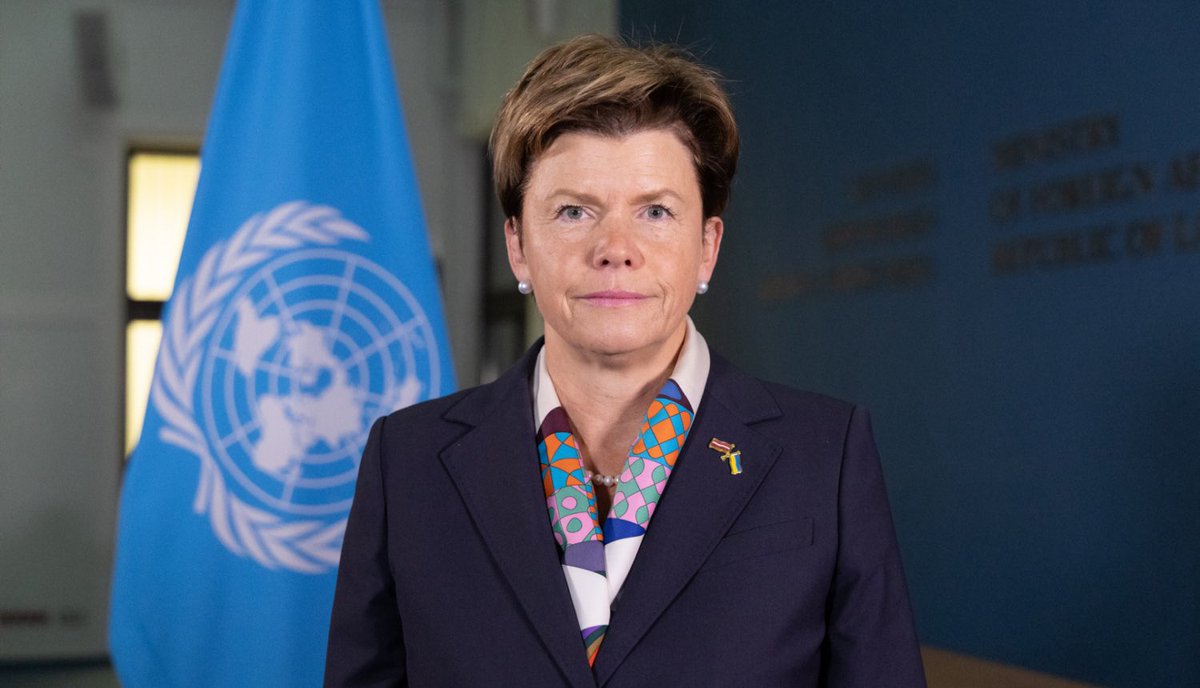 Foreign Minister <a href="/Braze_Baiba/">Baiba Braže</a> at the UN 🇺🇳 Human Rights Council: Belarusian Authorities Must Immediately Release All Political Prisoners.

The Minister spoke on behalf of the #NB8 countries 🇩🇰🇪🇪🇮🇸🇱🇻🇱🇹🇳🇴🇫🇮🇸🇪

➡️ mfa.gov.lv/en/article/for…