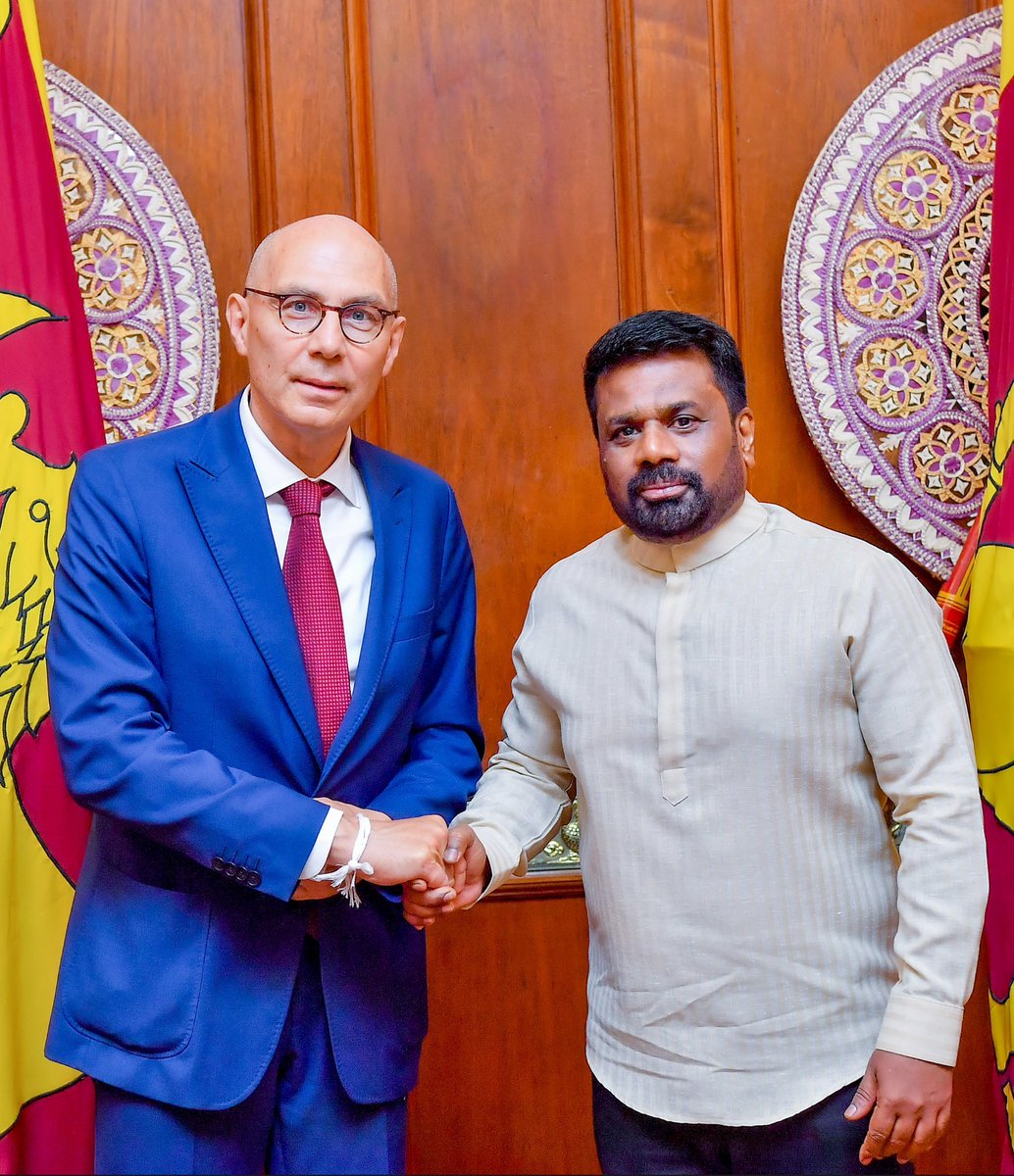 anuradisanayake's tweet image. Today, I met with the @UN High Commissioner for Human Rights, @volker_turk, at the Presidential Secretariat. We discussed the deep pain felt by our people in the North and in the South about the disappeared. I reaffirmed our commitment to national unity and reconciliation as well…