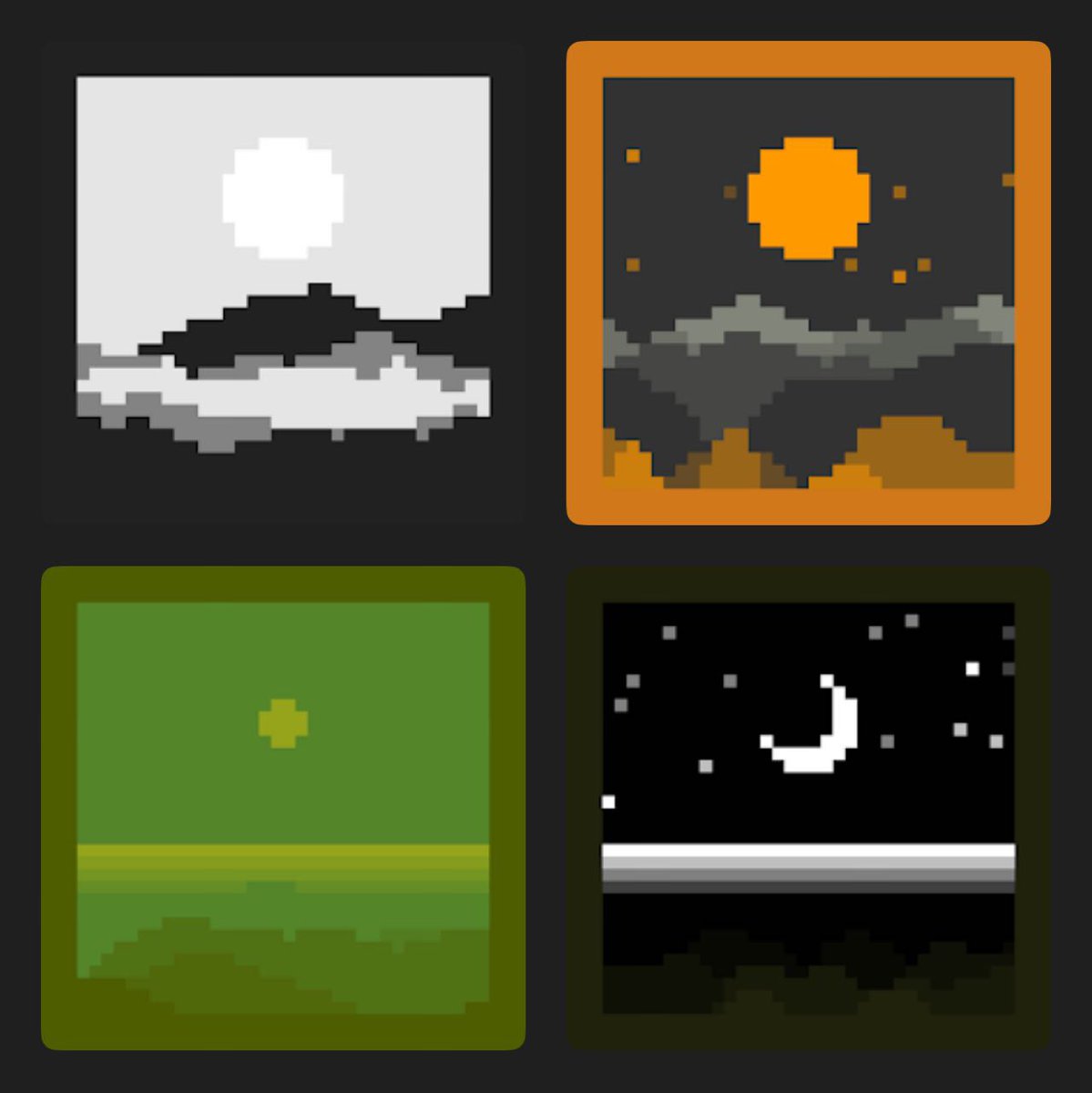 Once again thanks <a href="/rgb0x00/">rgb</a> for delivering such a beautiful collection, hashscapes hitting the spot on small pixel art 🖤🖤🖤