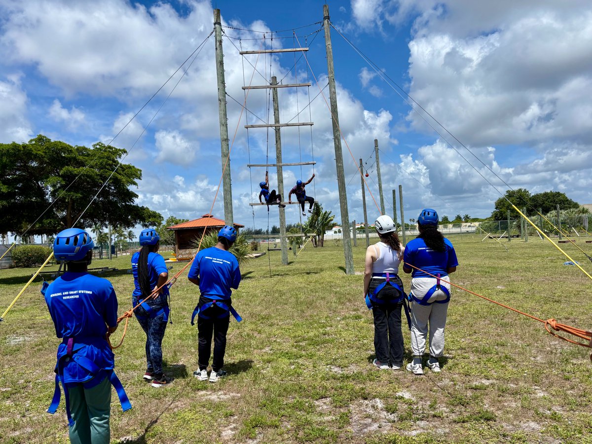 Our REU students took research skills to new heights—literally. 🧗‍♂️💡
Teamwork and courage were on full display during their high ropes course challenge!
#ISENSE #REU #FAU #UndergraduateResearch