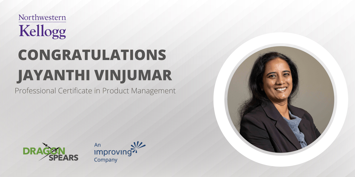 Join us in celebrating Jayanthi Vinjumar for earning a professional certificate in Product Management from Northwestern University’s Kellogg School of Management! Her dedication to learning and leadership is an inspiration! 🙌

#ProductManagement #KelloggCertified #TeamHighlight