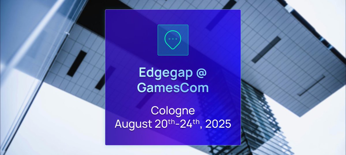 We’re excited that @Edgegap is returning to #Gamescom2025 this August, which is just 50 days away! Meet our team at our booth in Hall 03.02.

Mark your calendars and come say hello! We can't wait to see familiar faces and meet new ones at the Europe’s largest gaming event.