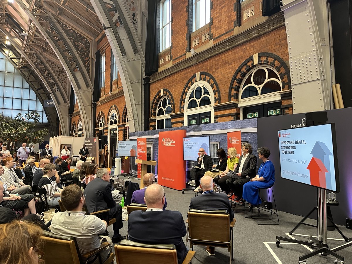 🏡 Today at #Housing2025, we marked a major milestone: Over 50% of rented homes in Greater Manchester are now covered by the Good Landlord Charter 🎉 

 <a href="/salford_mayor/">SalfordMayor</a> said 🗣️ ”I want to call to action all landlords to get in touch and become a support of the charter today”