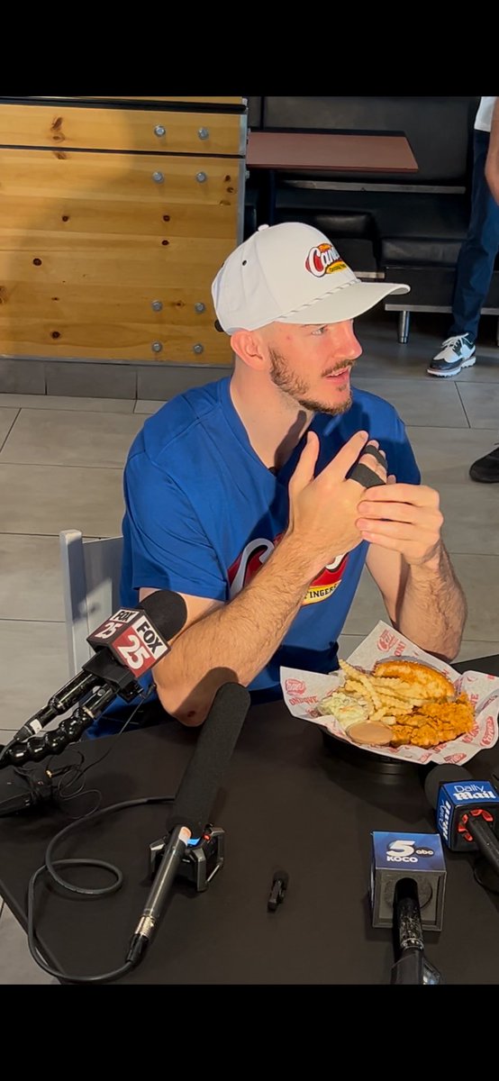 Joe_Sway's tweet photo. Alex Caruso revealed he sprained his right knuckle in Game 7 against the Pacers when he “got a steal on Ben Sheppard”

Even though he’s been relaxing these past couple of days, Caruso says he tried swinging a golf club and admits he’ll will remain “on the IR” a little longer https://t.co/WWen6zisVC