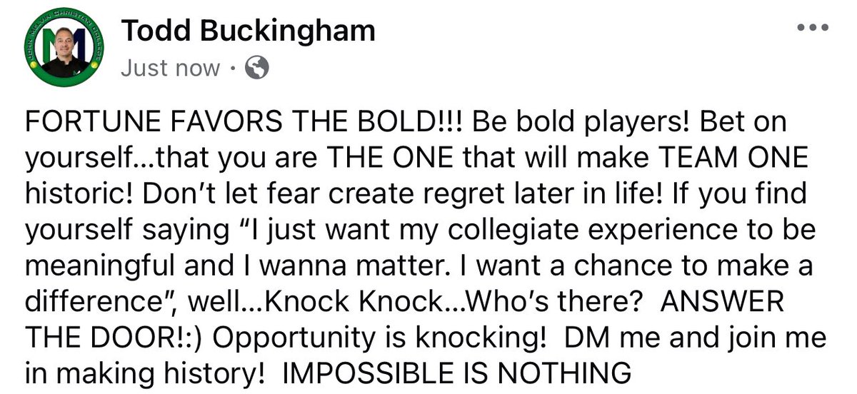 Todd Buckingham (@coachbuck1976) on Twitter photo 
