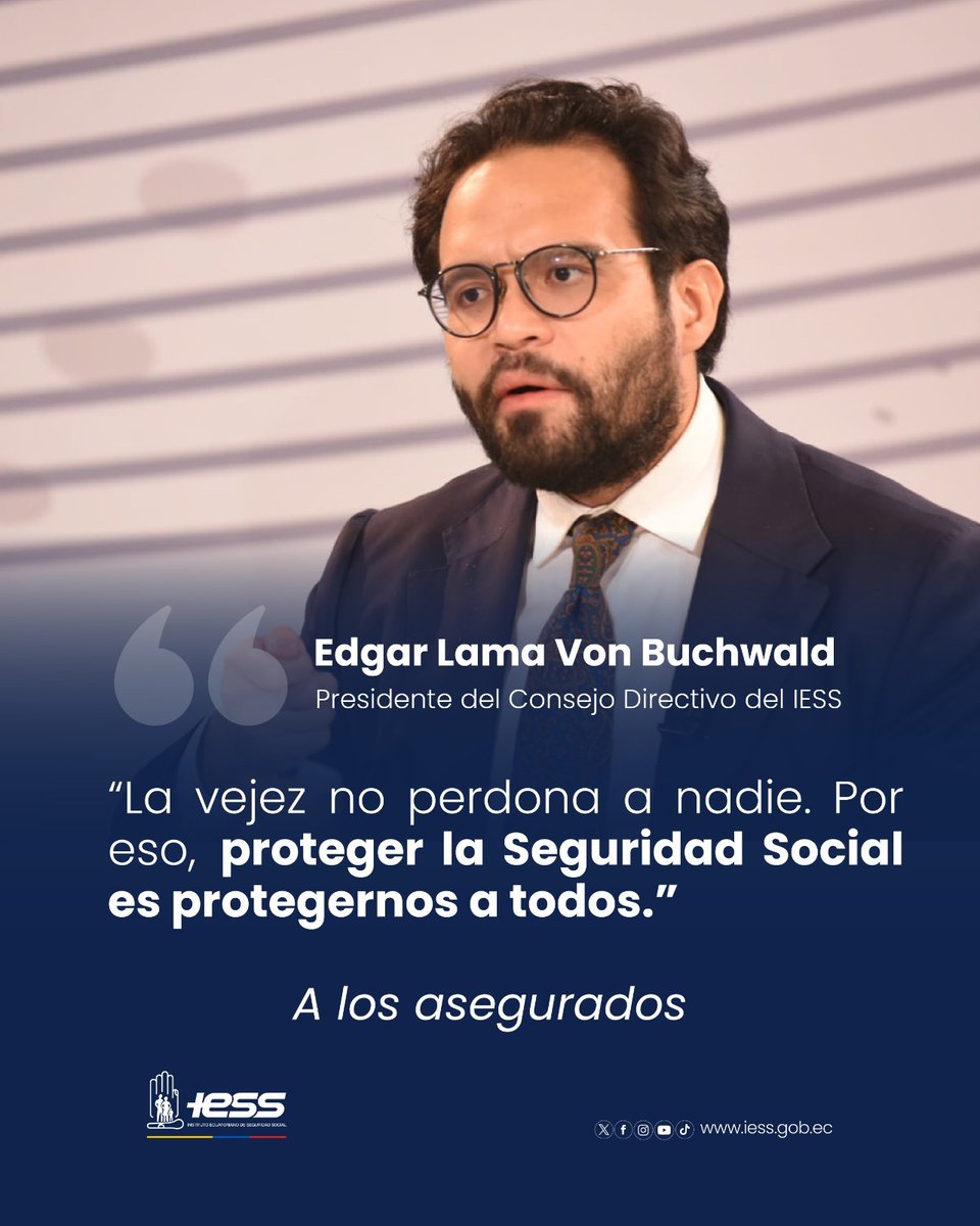 #IESSenMedios | La Seguridad Social es la estructura vital de un país, la que cuida de quienes no pueden cuidarse solos. Protegerla es esencial; no es una opción, señaló <a href="/Edgarjoselama/">Edgar José Lama</a>, presidente del Consejo Directivo del <a href="/IESSec/">IESS</a>, en <a href="/Vera_ASuManera/">Vera...A Su Manera</a>.