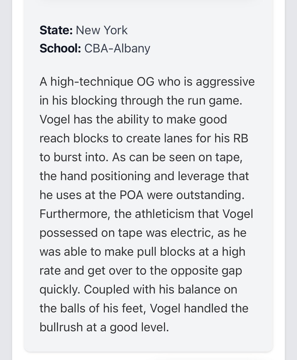 Jacob Vogel (@jvogel3602) on Twitter photo Thank you <a href="/PrepRedzoneNY/">Prep Redzone New York</a> and <a href="/didomenicomatt5/">Matt Di Domenico</a> for the evaluation!
<a href="/AlbanyCba/">CBA-Albany-Football</a> <a href="/Go_PT_518/">GO Personal Training</a> Thank you <a href="/PrepRedzoneNY/">Prep Redzone New York</a> and <a href="/didomenicomatt5/">Matt Di Domenico</a> for the evaluation!
<a href="/AlbanyCba/">CBA-Albany-Football</a> <a href="/Go_PT_518/">GO Personal Training</a>