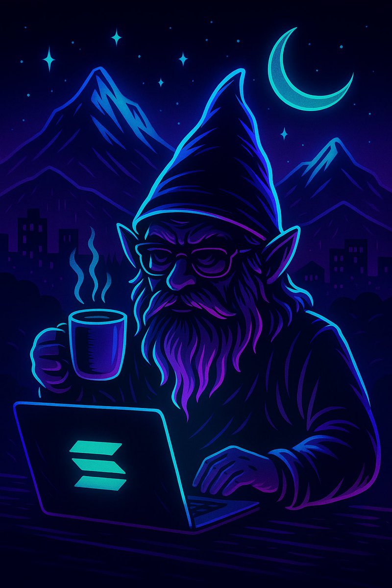 CryptoGnomex's tweet image. ✨ Evening vibes from the gnomes:

While the city sleeps, we clock in.
📊 Charts glowing, ☕ coffee strong, 💰 dreams bigger than ever.

Gnomes don’t rest — we mine gains in the shadows of the night.
Who said evenings are for winding down?

#CryptoGnomeX #EveningGrind #Solana
