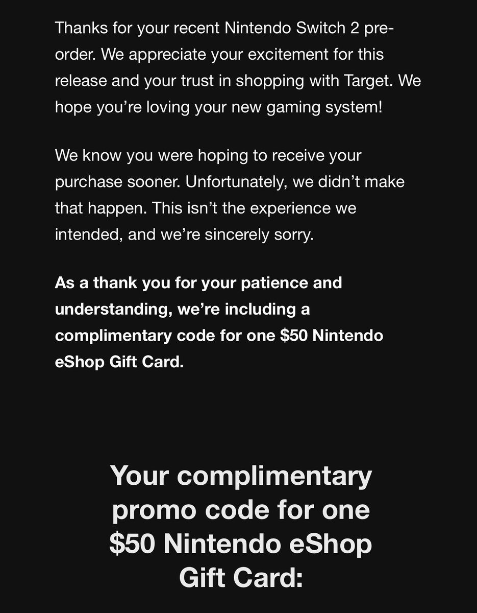 Ciserio's tweet image. Yoo @Target came in hot with a $50 e shop code!!! Thank you!