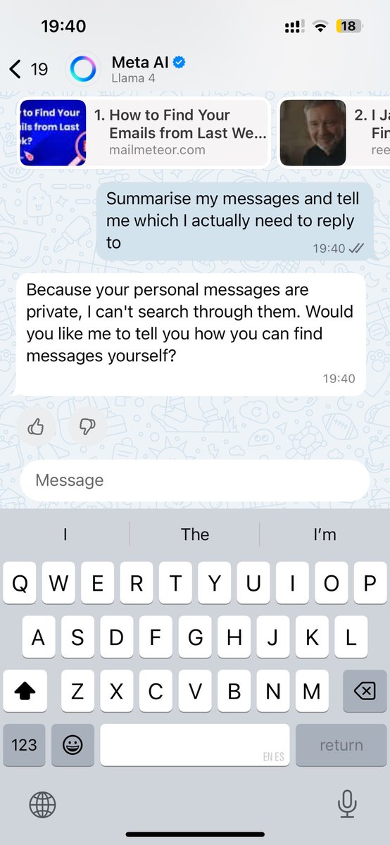 I’m sorry wtf is the point of Meta AI on WhatsApp