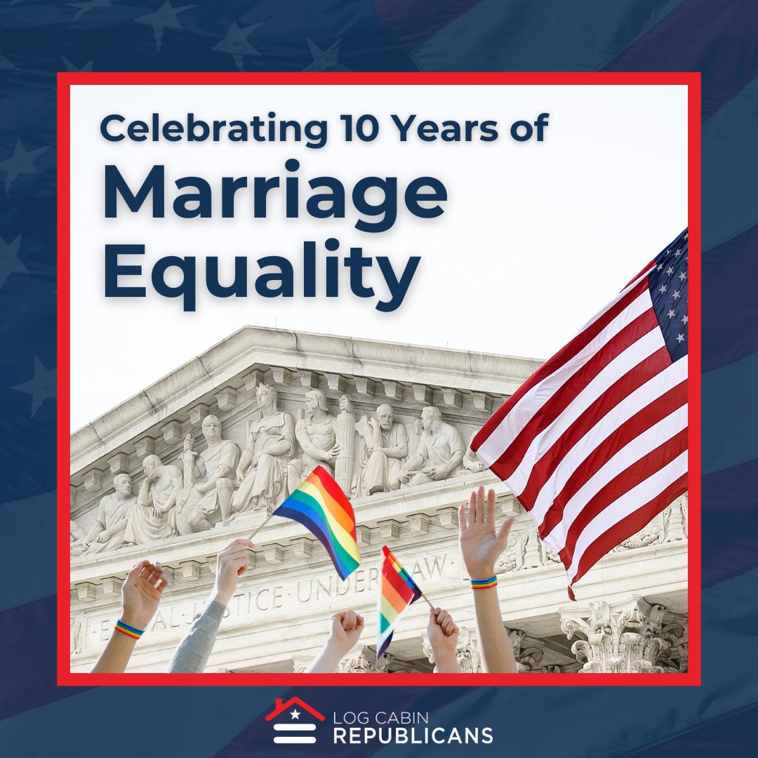 Same-sex marriage equality has been the law of the land for 10 years today! "They ask for equal dignity in the eyes of the law," Supreme Court Justice Anthony Kennedy wrote, in the Obergefell v. Hodges majority opinion. "The Constitution grants them that right."