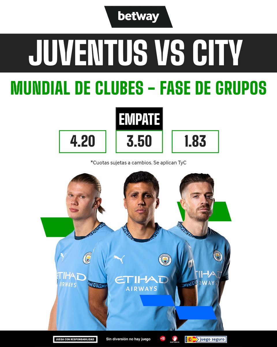 🏆𝗠𝗨𝗡𝗗𝗜𝗔𝗟 𝗗𝗘 𝗖𝗟𝗨𝗕𝗘𝗦🏆 

🙌 Juve y City ya están clasificados y se juegan el liderato del grupo en un encuentro que será eléctrico.

✅ Los de Guardiola parten como favoritos, pero TODO puede pasar en este Mundial de Clubes.
