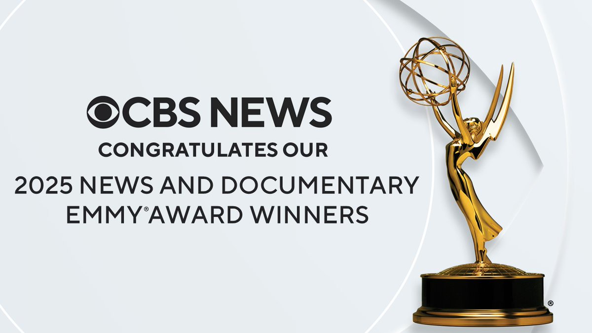 .<a href="/CBSNews/">CBS News</a> received the most #NewsEmmys across broadcast networks this year. Congratulations to the <a href="/60Minutes/">60 Minutes</a> and <a href="/CBSSunday/">CBS Sunday Morning 🌞</a> teams on their wins at the @NewsEmmys last night.

Read more on the award-winning reporting ⬇️

theemmys.tv/wp-content/upl…