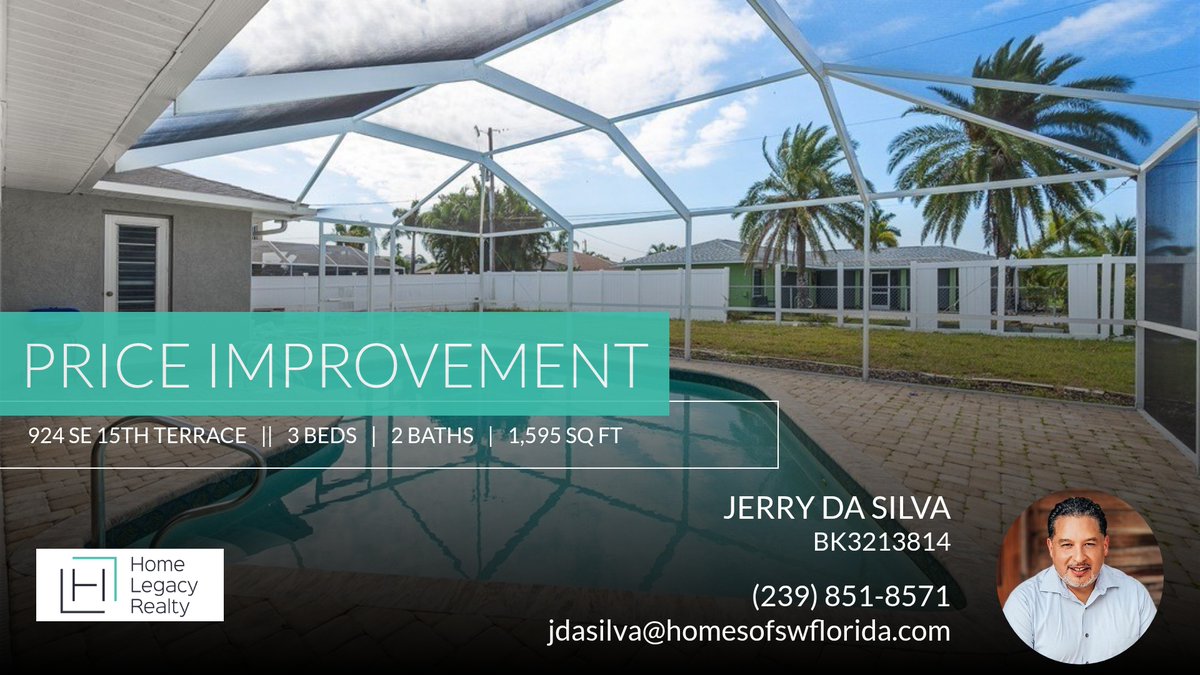 homesofswfl's tweet photo. 🏡 Pool Home Just Reduced – Now $353,000! 💥
This 3-bedroom, 2-bath pool home in SE Cape Coral just became an even better value. With space to entertain, relax, or invest, it’s a standout in a great location.

✨ Here’s what you’... https://t.co/P0VvbH4c5V https://t.co/uYjGXYC5F3