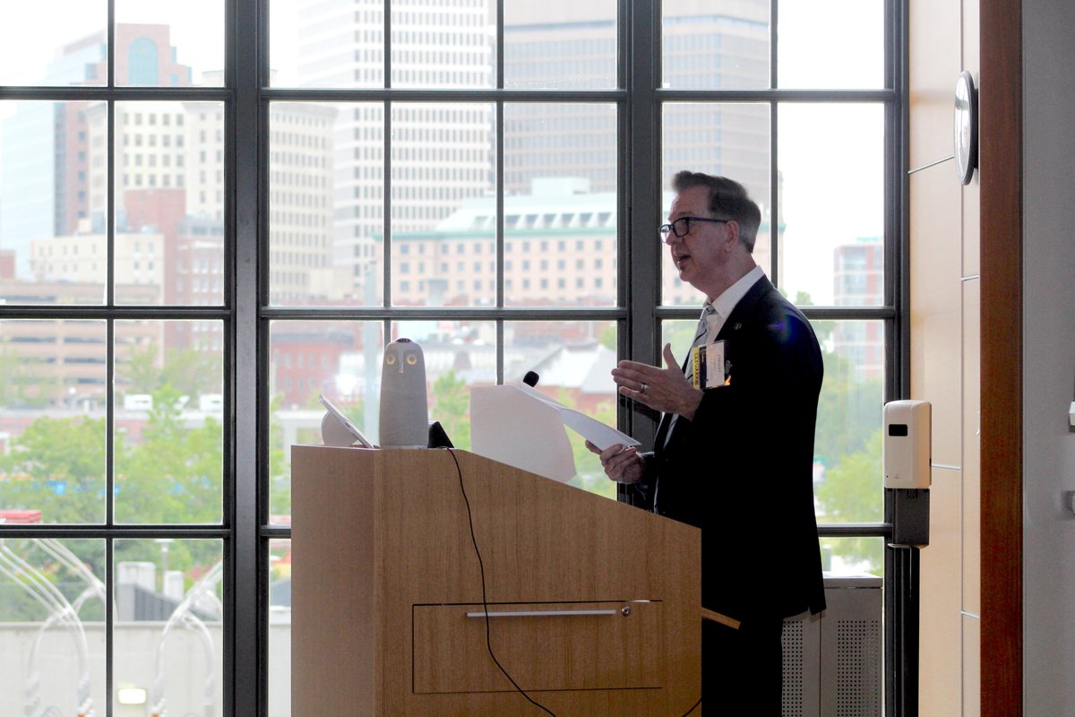 Dean Danny Willis delivered the keynote address Thursday morning to kick off the International Association for Human Caring annual conference, which the URI College of Nursing is hosting at the Rhode Island Nursing Education Center in Providence through June 28.