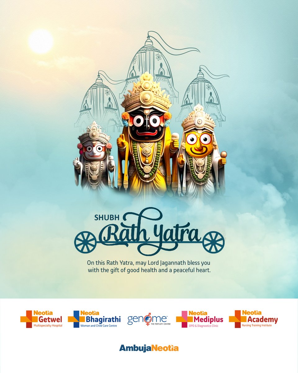 Wishing you and your loved ones an auspicious #RathYatra. May #LordJagannath bless us all with good #health, #joy &amp; #happiness &amp; guide us on the journey towards a healthier &amp; happier society. #JaiJagannath #Mahaprabhu #Chariotoflife #Healthcare #AmbujaNeotia