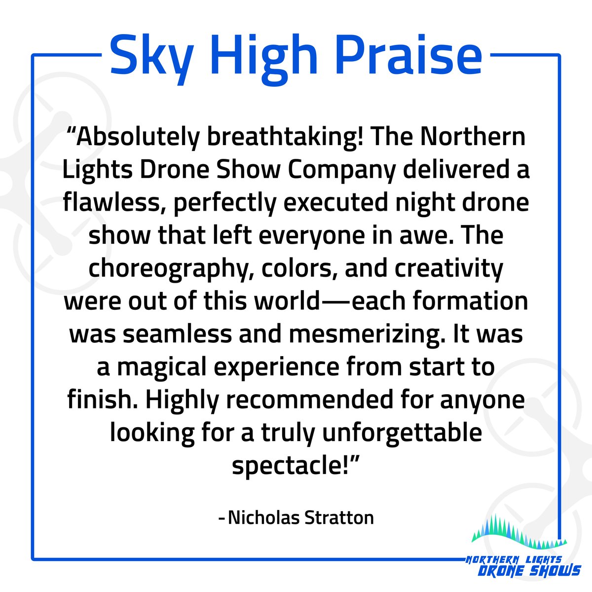 NLDS_DroneShows's tweet image. Check out some reviews from our show with 450 drones in Muskegon, Michigan! Thank you to everyone who took the time to write these thoughtful messages. It helps us bring even more dazzling displays of lights in the sky to people all over the United States!
@teslaownersmi
