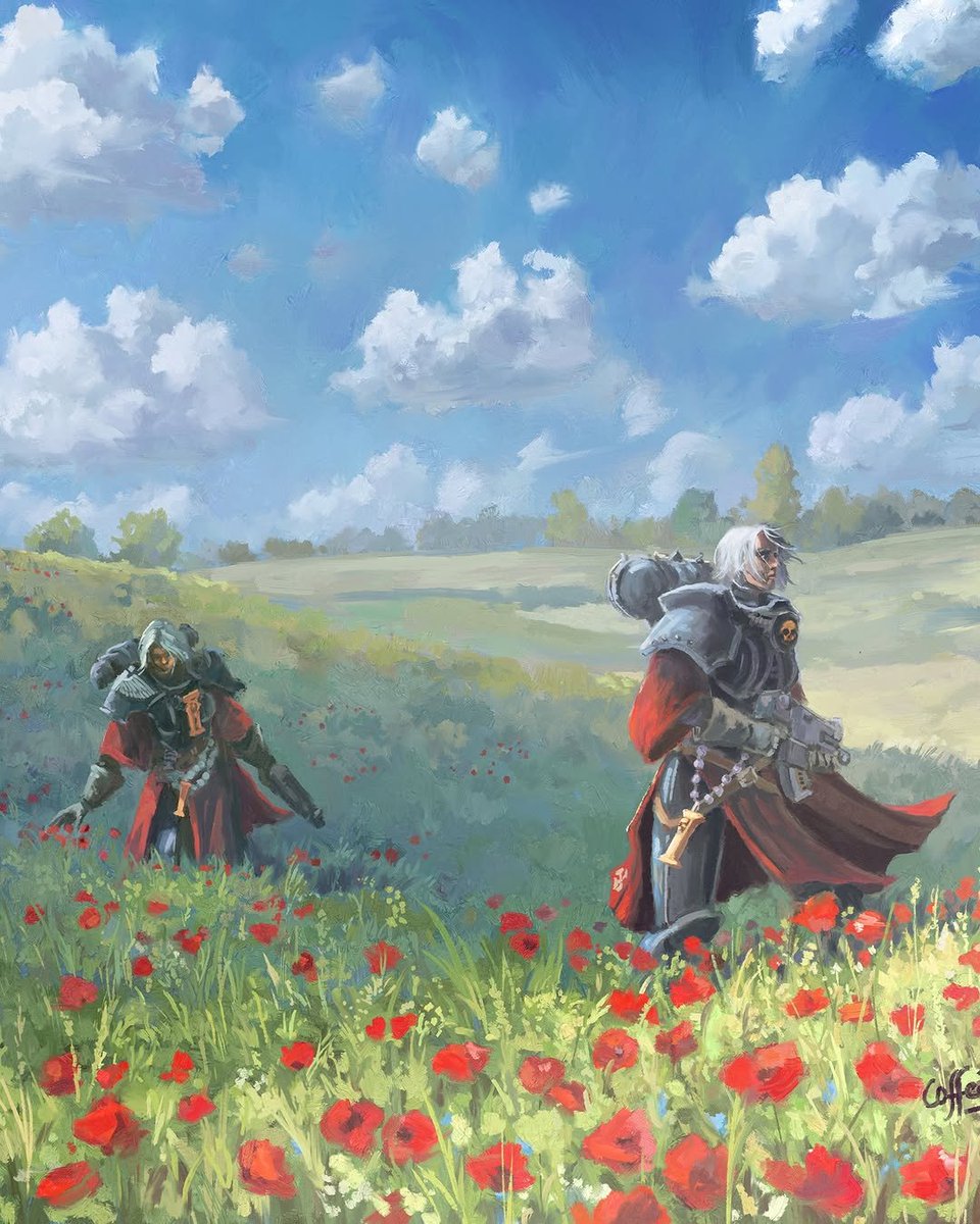 Monet + Adepta Sororitas - Ilustración sur Krita from IG: mr_coffee_time