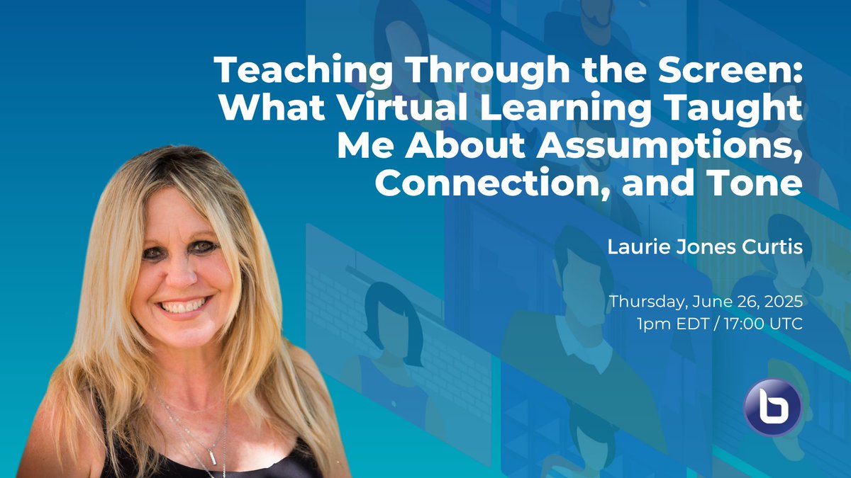 BigBlueButton (@bigbluebutton) on Twitter photo 🎙️ Virtual learning teaches more than content. <a href="/LaurieC11111/">Laurie Jones-Curtis, Ed. D.</a> explores connection, tone, and empathy in Teaching Through the Screen. ⏰ Live in 1 hour at #BigBlueButton World: ow.ly/WPQG50Wf4wA
#EdTech #OnlineTeaching #TeacherVoices 🎙️ Virtual learning teaches more than content. <a href="/LaurieC11111/">Laurie Jones-Curtis, Ed. D.</a> explores connection, tone, and empathy in Teaching Through the Screen. ⏰ Live in 1 hour at #BigBlueButton World: ow.ly/WPQG50Wf4wA
#EdTech #OnlineTeaching #TeacherVoices