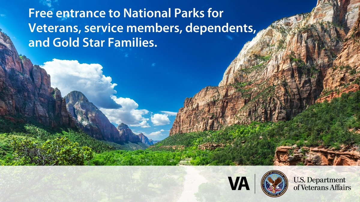 Make sure to add  "Visit a National Park" to your summer bucket list! Veterans, service members, dependents, and Gold Star Families receive free access to more than 2,000 federal recreation areas. 🌄 Learn more: nps.gov/planyourvisit/…