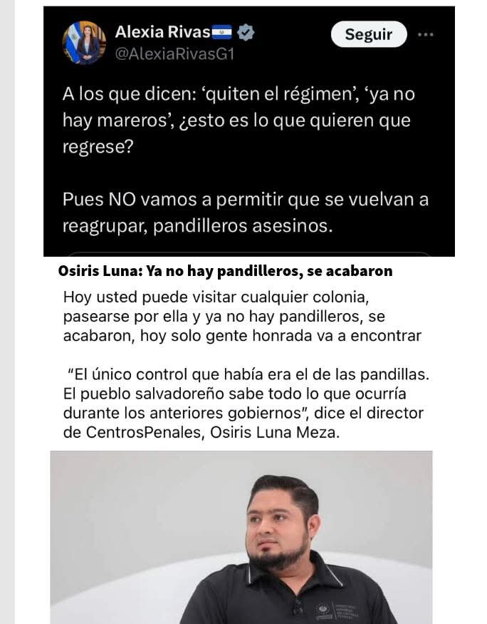 Bukele va seguir chantagiando al pueblo con el tema de las pandillas, vuando le interese soltara algunos para aparecer como defensor del pueblo, en realidad, bukele controla las pandillas