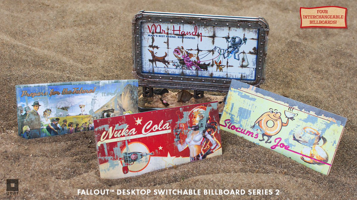 BethesdaGear's tweet image. Take your pick! The new @Fallout Desktop Switchable Billboard includes 4 artworks and lots of details to admire.
gear.bethesda.net/products/fallo…