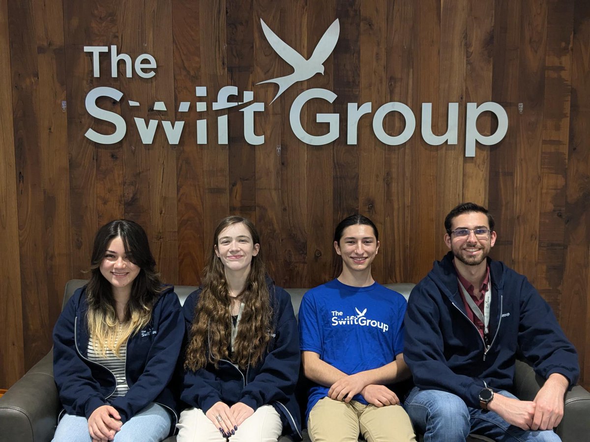 TheSwiftGroupUS's tweet photo. The Swift Group is proud to have four summer interns who are developing a mobile game! These George Mason University students were selected to develop their concept after a successful pitch to company leadership. Thanks for all your hard work, Mira, Trinity, Kaiden, and Brendan! https://t.co/XdKCOByGYn