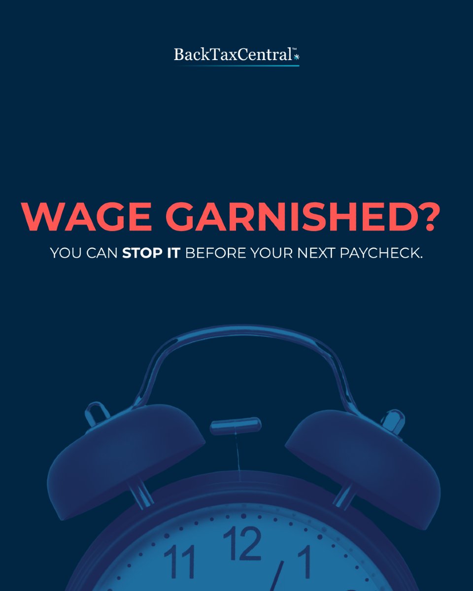 BackTaxCentral's tweet image. You work hard. Then your paycheck lands… and half of it’s gone.

Wage garnishment hits when you’re already stretched thin. STOP it before it happens again.

Learn how to protect your next paycheck.

Link in bio.

#BackTaxCentral #WageGarnishmentHelp #IRSRelief #TaxResolution