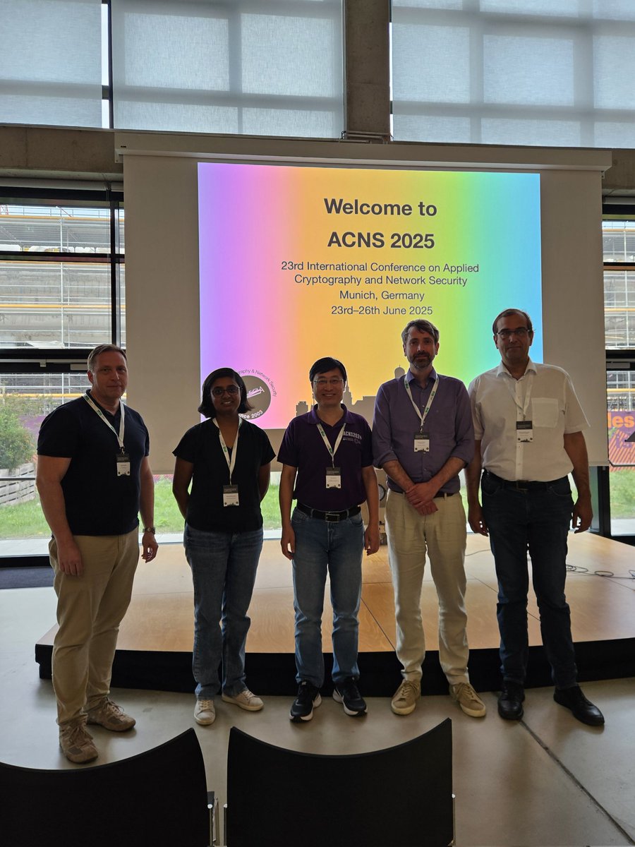 On behalf of the steering committee, thanks to the organizing team for making ACNS'25 in Munich a great success. Received highly positive feedback from the participants. 
(With Stefan Katzenbeisser, Johannes Kinder, Marc Fischlin, Veelasha Moonsamy)
#cybersecurity, #acns