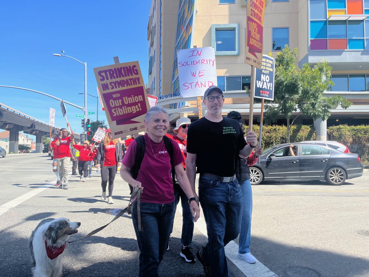 California Nurses (@calnurses) on Twitter photo Union nurses were proud to go out on sympathy strike and stand in solidarity with our <a href="/NUHW/">National Union of Healthcare Workers</a> #UnionStrong siblings!
When you take on one of us, you take on all of us! ✊✊✊ Union nurses were proud to go out on sympathy strike and stand in solidarity with our <a href="/NUHW/">National Union of Healthcare Workers</a> #UnionStrong siblings!
When you take on one of us, you take on all of us! ✊✊✊