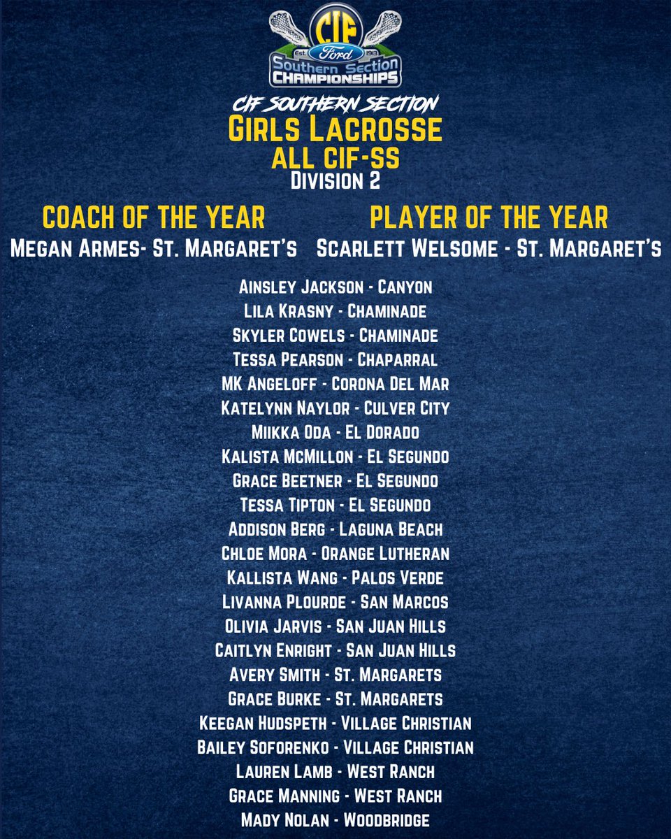 CIFSS's tweet image. Here is your 2025 Girls Lacrosse All CIF-SS Team! 🥍 Congratulations to everyone on a great season!