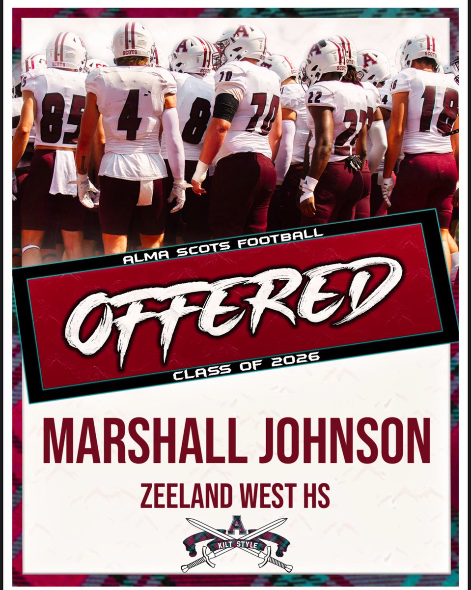 Marshall Johnson (@marshall__62) on Twitter photo After a great camp and call from <a href="/CoachP_Alma/">Jason Polmanteer</a> l am thankful to receive my first offer from Alma College! <a href="/AlmaScotsFB/">Alma College Football</a> <a href="/CoachCouchAlma/">Jason Couch</a> <a href="/Coach_OGara/">Cooper O’Gara</a> <a href="/TheD_Zone/">The D Zone</a> <a href="/PrepRedzoneMI/">Prep Redzone Michigan</a> <a href="/alex_pallone/">Alex Pallone</a> After a great camp and call from <a href="/CoachP_Alma/">Jason Polmanteer</a> l am thankful to receive my first offer from Alma College! <a href="/AlmaScotsFB/">Alma College Football</a> <a href="/CoachCouchAlma/">Jason Couch</a> <a href="/Coach_OGara/">Cooper O’Gara</a> <a href="/TheD_Zone/">The D Zone</a> <a href="/PrepRedzoneMI/">Prep Redzone Michigan</a> <a href="/alex_pallone/">Alex Pallone</a>
