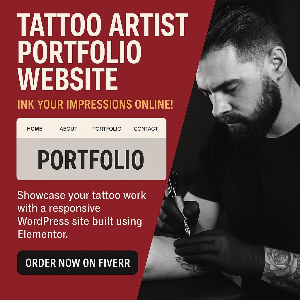 hafijulislam051's tweet image. Showcase your ink online! A custom WordPress site for tattoo artists builds trust &amp;amp; attracts new clients. 🎨💻

Read the full post 👉 cutt.ly/rrRgIDpr

#TattooArtistWebsite #WordPressPortfolio #ElementorDesign #CreativeLandingPage #FiverrWebDesign