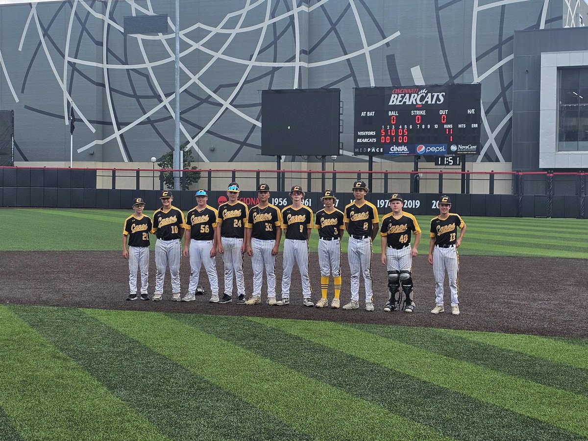 🏆 2029 Canes Great Lakes Gold 14U dominate Ontario Rockies 14U, winning 11-1! 5-run 1st with 5 walks, led by Preniczny, and a 5-run 5th with Joseph’s 2-run double. Fox, Joseph, Vrient each had 2 RBIs. Fox pitched 2 scoreless innings. Next: Cincy Flames Black 14U!