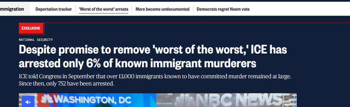 strickdc's tweet image. Our exclusive reporting showing that ICE is struggling to find and arrest the "worst of the worst" @NBCNews @JuliaEAinsley :