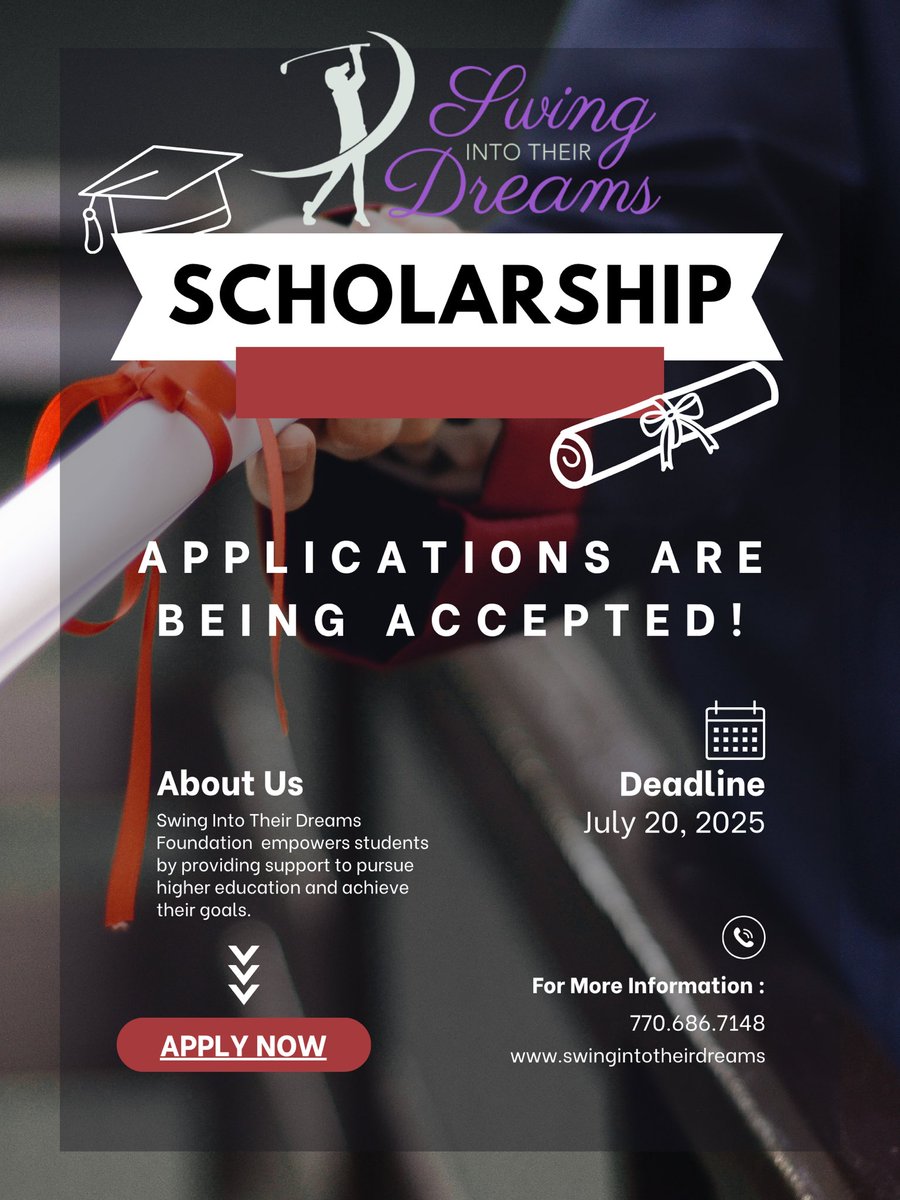 Apply here > swingintotheirdreams.com/scholarships