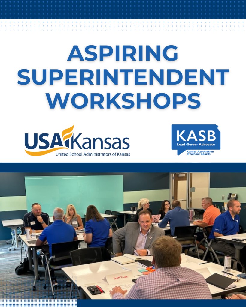 Thinking about becoming a superintendent but not sure where to start? Join the Aspiring Superintendent Workshops with USA-Kansas &amp; KASB leaders to connect, learn, and map your path! usakansas.org/page/aspiring-… #edleadershipmatters