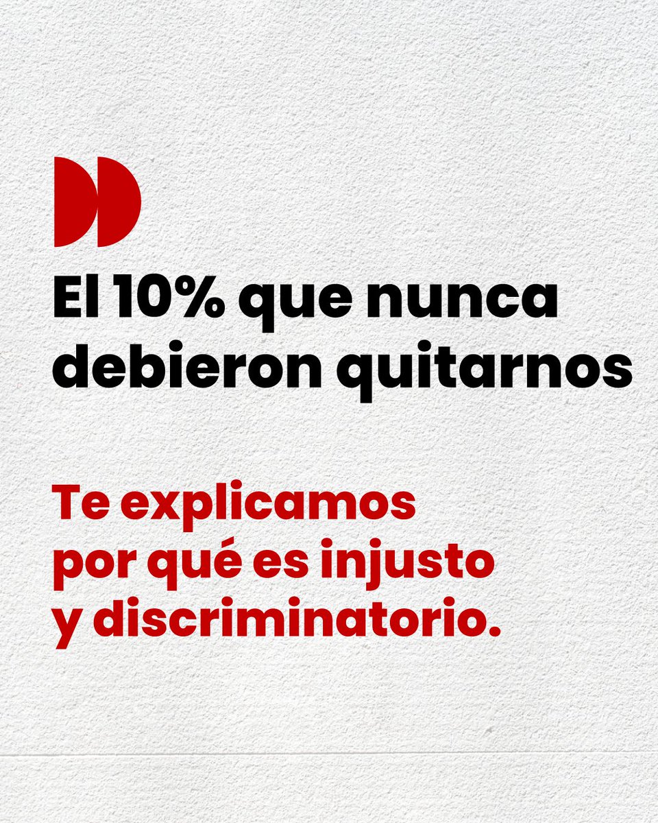 CincuentonesU's tweet photo. El artículo 16 de la Ley 19.590 nos reduce el 10% de nuestra jubilación desde el primer mes.

No fuimos consultados. No hubo negociación. Se aplicó por estimaciones equivocadas.

Ese 10% no es menor: es una injusticia que seguimos pagando, y que exigimos que se derogue. https://t.co/JCBSOUoBHO