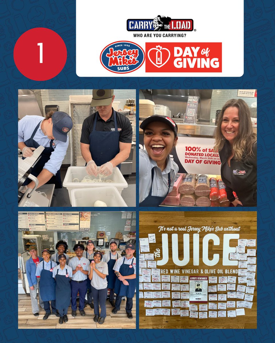 CarryTheLoad's tweet image. Jersey Mike’s continues to amaze us! They raised over $445,000 for #CarryTheLoad during their Month of Giving and sponsored #MemorialMay, including the sponsorship of TWO scholarships for children of fallen heroes. Congrats to our winners and thank you @jerseymikes!