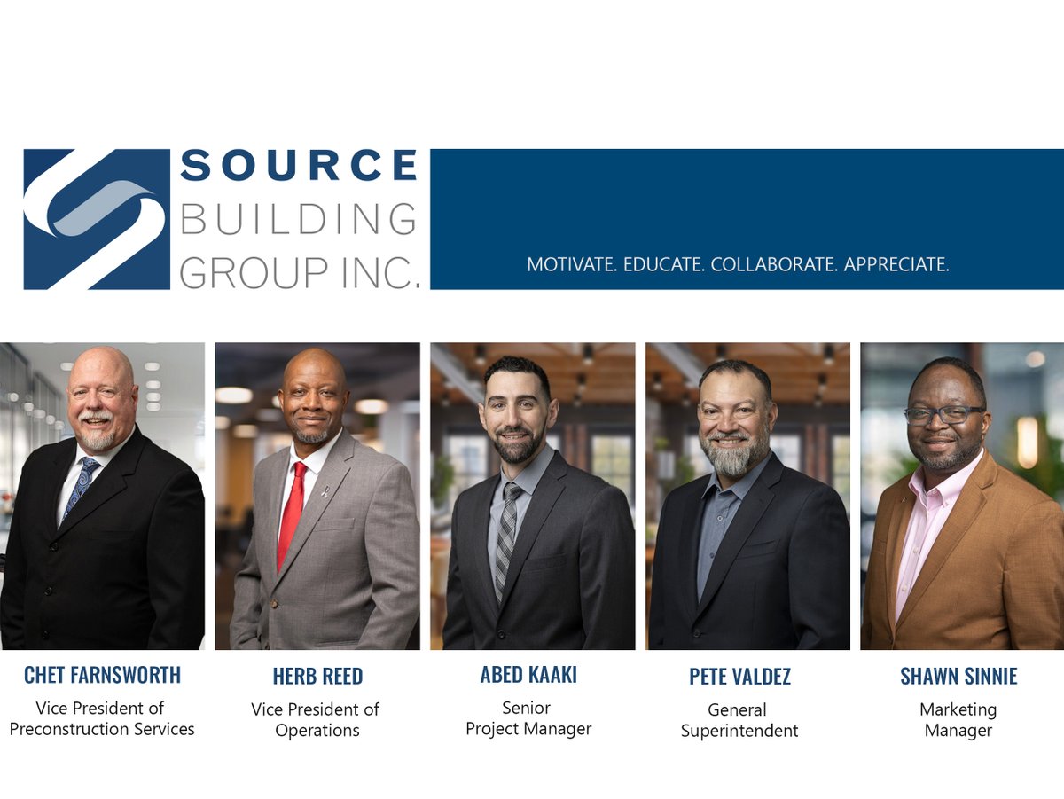 SourceBLDG's tweet image. Join us celebrating the strategic leadership growth at Source Building Group Inc. Chet Farnsworth, Herb Reed, Abed Kaaki, Pete Valdez, and Shawn Sinnie bring significant experience in their respective fields.
Read more: bit.ly/4krRIxj
#SBG #ServiceExcellence #InTheNews