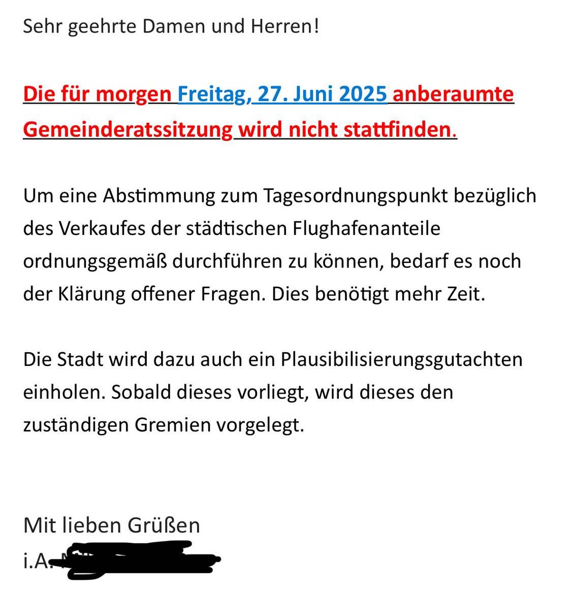 2 Absagen in einer Woche sind glaube ich neuer Rekord. 
#Klagenfurt