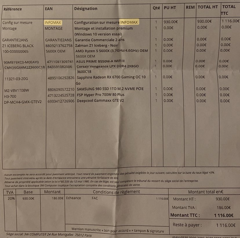 Je vend mon pc premier arrivé premier servi 800€