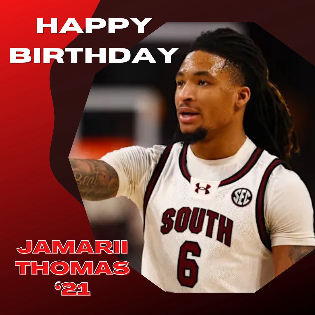 TBS_Hoops's tweet image. Happy birthday to state champion and distinguished alum, @JamariiThomas! Jamarii has had an incredible collegiate career, including being named MEAC Conference POY and starting for South Carolina. His competitive drive separates him. Enjoy your day Marii! ❤️🖤