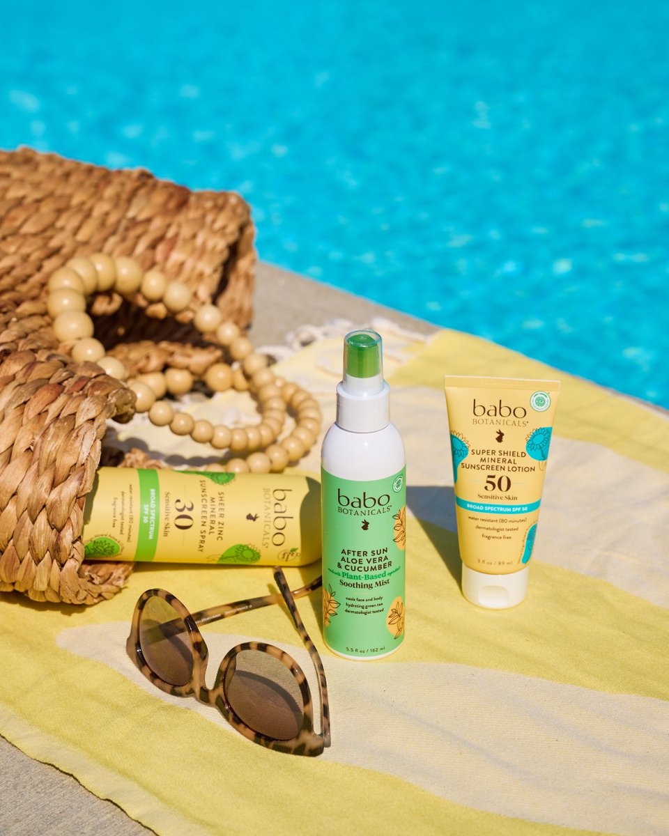 babobotanicals's tweet image. We've got you covered 😎

From sun protection, to an after-sun cooldown, we have your perfect sun care routine lineup.

Get yours at Babobotanicals.com.

#BaboBotanicals #mineralsunscreen #mineralspf #vegan #crueltyfree